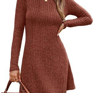 Long Sleeve Crew Neck Sweater Dress Women Fall 2025 Casual Party Office